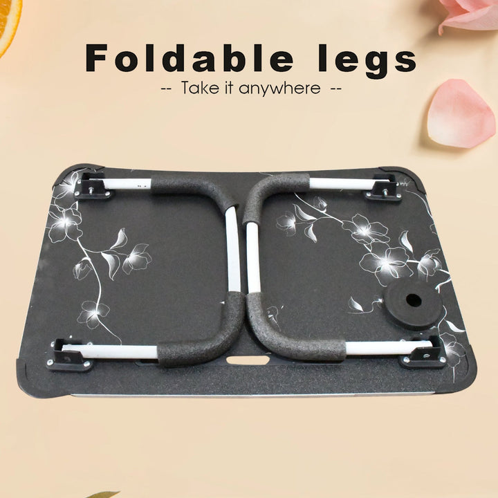 Laptop Table Foldable Portable Notebook Bed Lap Desk Tray Stand Reading Holder with Coffee Cup Slot for Breakfast, Reading & Movie Watching. Your Brand