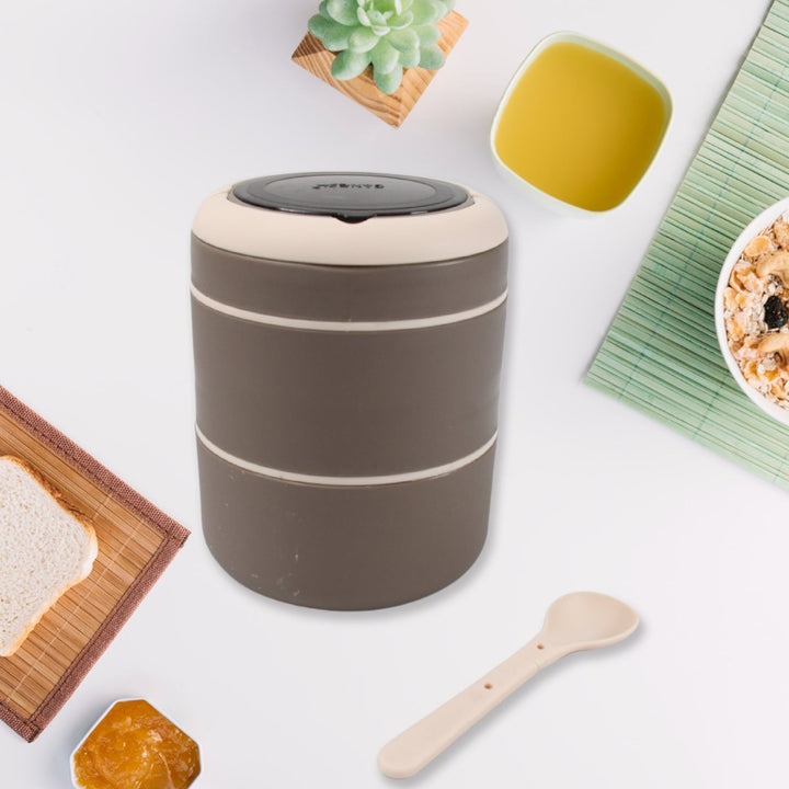 Ganesh Smart Stack 2 Layer Portable Lunch Box Stainless Steel Airtight Leak-Proof Lunch Box for Office, School, Picnic: Color May Vary (2 Layer) Your Brand