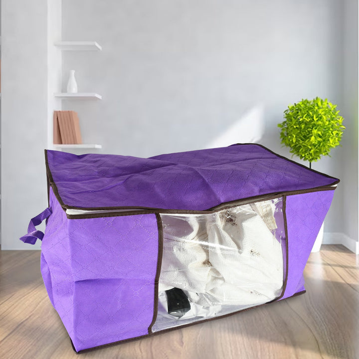 Clothing storage bag with zipper, non-woven storage bag for storing the clothes and sarees. - TezCart