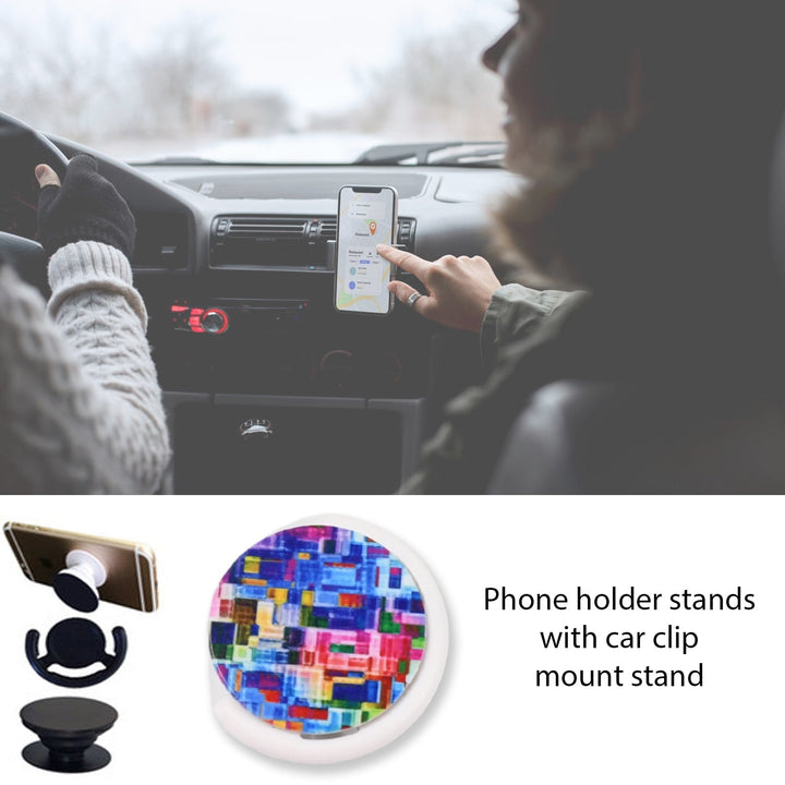Fashion design pop up mobile phone grip holder smart phone bracket, Phone Stand & Grip with popclip car mount flowers pasley Your Brand