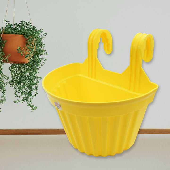 Multicolor Hanging Plastic Planters Orchid Relling , For Plantation, Planters for Balcony and Home Gardening, Indoor, Outdoor (1 Pc ) Your Brand