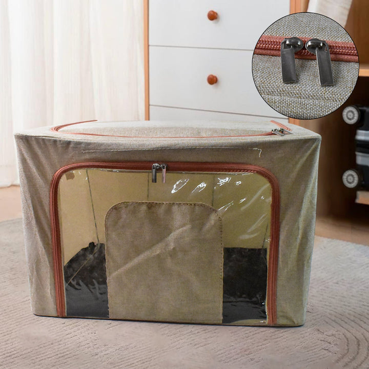 Zippered Closet Storage Box with Lid, With Window (Mix Design & Size / 1 Pc) your brand
