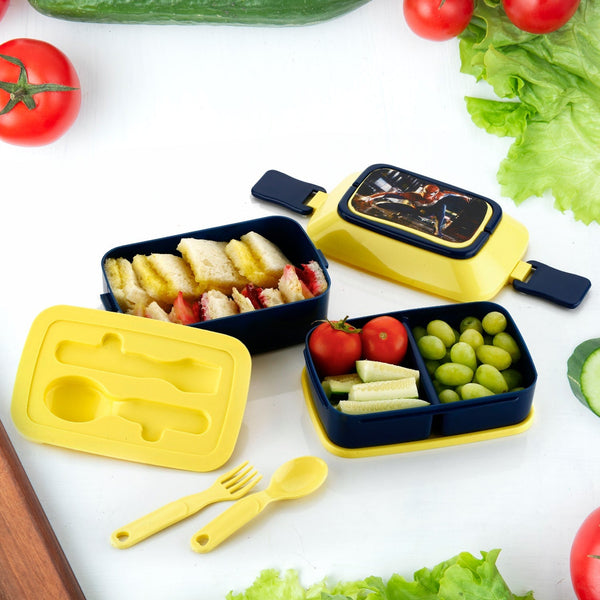 5621 Double Layer Lunch Box Stylish Lid Lunch Box With Fork & Spoon Lunch Box For Children School Lunch Box  Your Brand