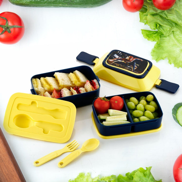5621 Double Layer Lunch Box Stylish Lid Lunch Box With Fork & Spoon Lunch Box For Children School Lunch Box  Your Brand