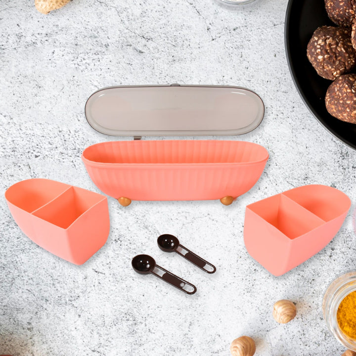 8255 Spice Bottle Spice Jar Durable Spice Seasoning Box, Jar Food Grade Spoon Seasoning Case for Kitchen / Dry fruit Tray (1 Pc) Your Brand