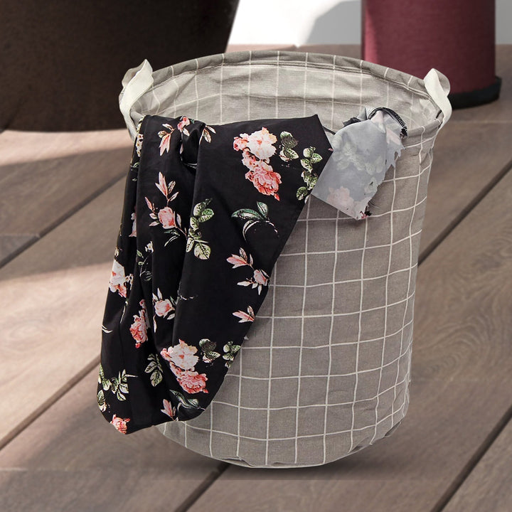 Folding Laundry Basket Round Storage Bag (1 Pc / 40 × 30 Cm) Your Brand
