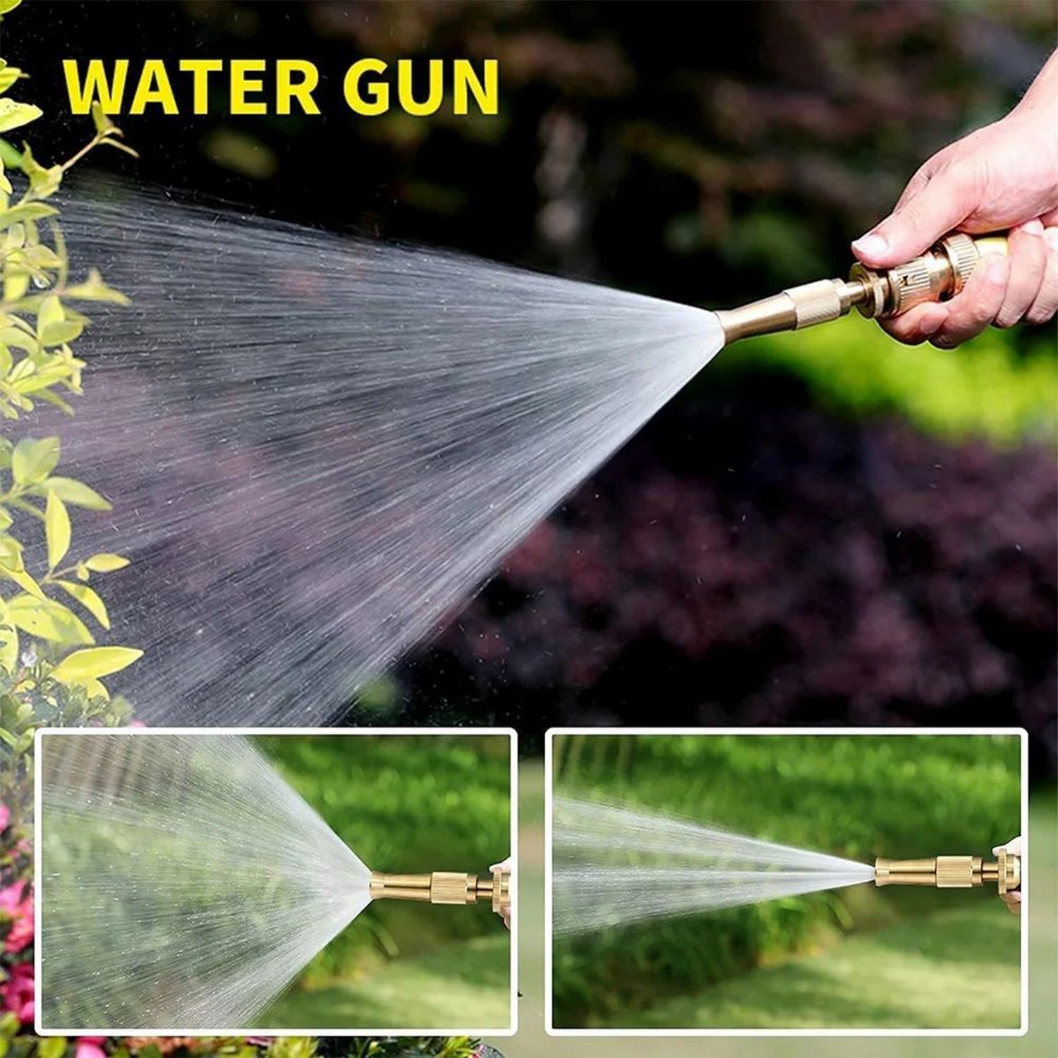 water spray nozzle for water pipe booster nozzle for car wash nozzle with high pressure water adjustable brass nozzle water spray gun for gardening watering tools - TezCart
