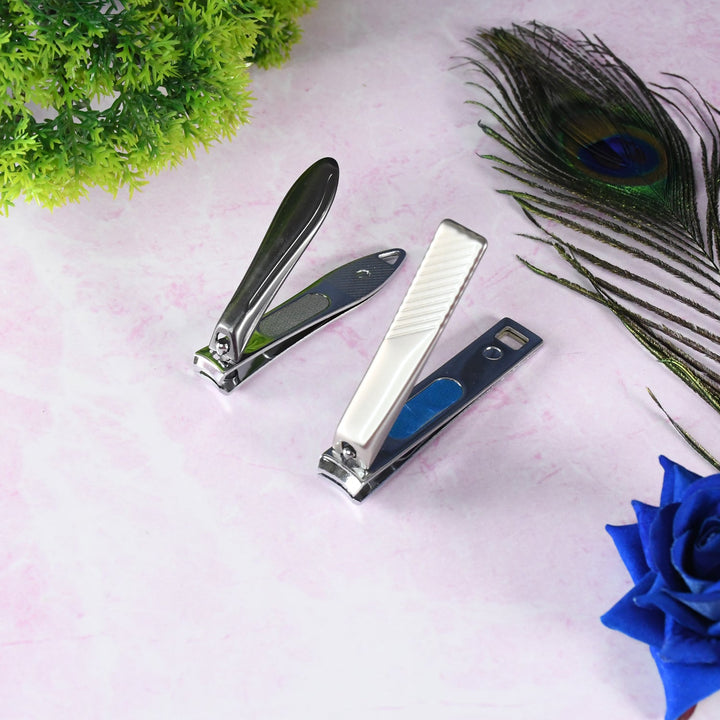 Stainless Steel Folding Portable Large Nail Clippers with Nail File (1 Pc / Mix Design) - TezCart
