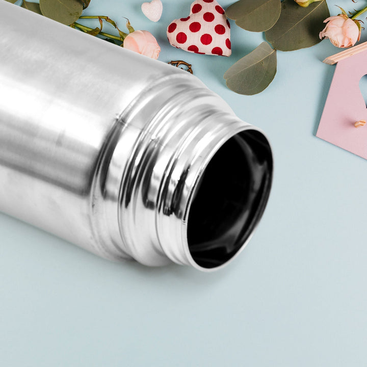 Vacuum Flask With Cover, 18/8 Stainless Steel | Hot and Cold Water Bottle with Push-Down Lid | Double Walled Stainless Steel Bottle for Travel, Home, Office, School, Picnic (750 ML) Your Brand