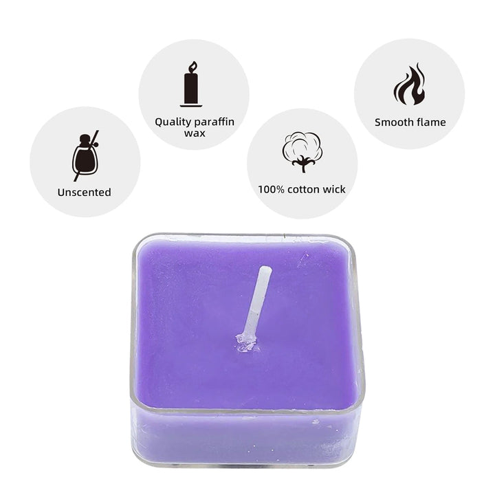 Smokeless Scented Acrylic Lavender Tealight Candles | Scented Acrylic Tealight Candle Set of 1 for Home Decoration and Celebrations | Long Burning Time Candle (1 Pc / Mix Color) Your Brand