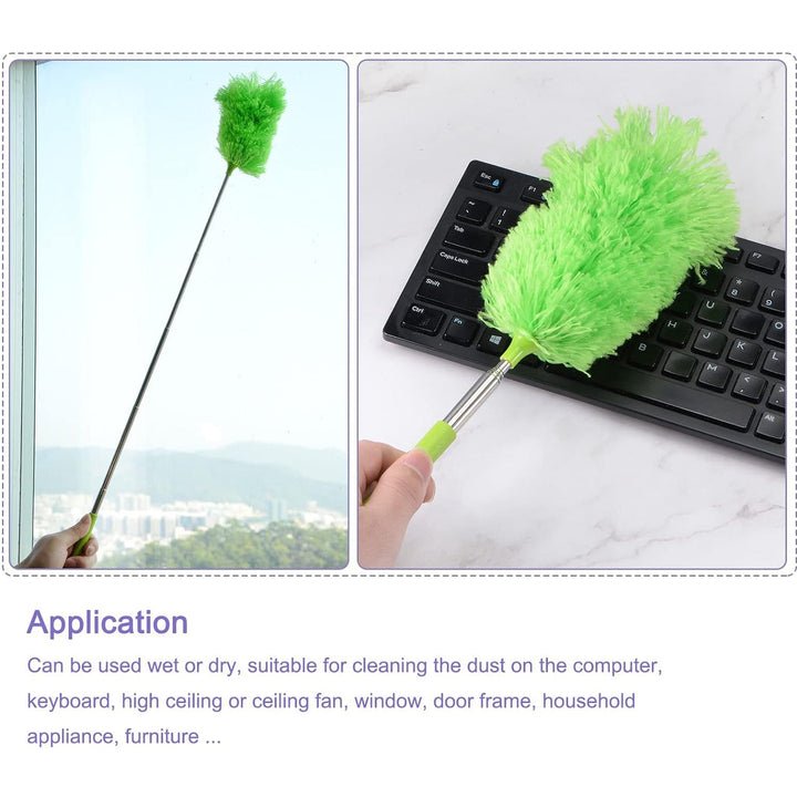 Adjustable Long Handle, Microfiber Duster for Cleaning, Microfiber Hand Duster Washable Microfiber Cleaning Tool Extendable Dusters for Cleaning Office, Car, Computer, Air Condition, Washable Duster Your Brand