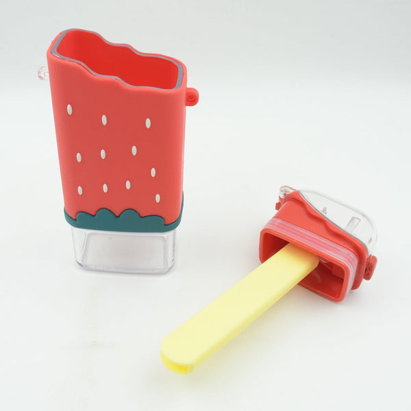 Portable Cute Water Bottle for Kids, Unique Ice Cream Shape water cup, Popsicle Shaped Plastic Kettle with Straw, Adjustable Shoulder Strap, BPA free, Leakproof (300 ML) Your Brand