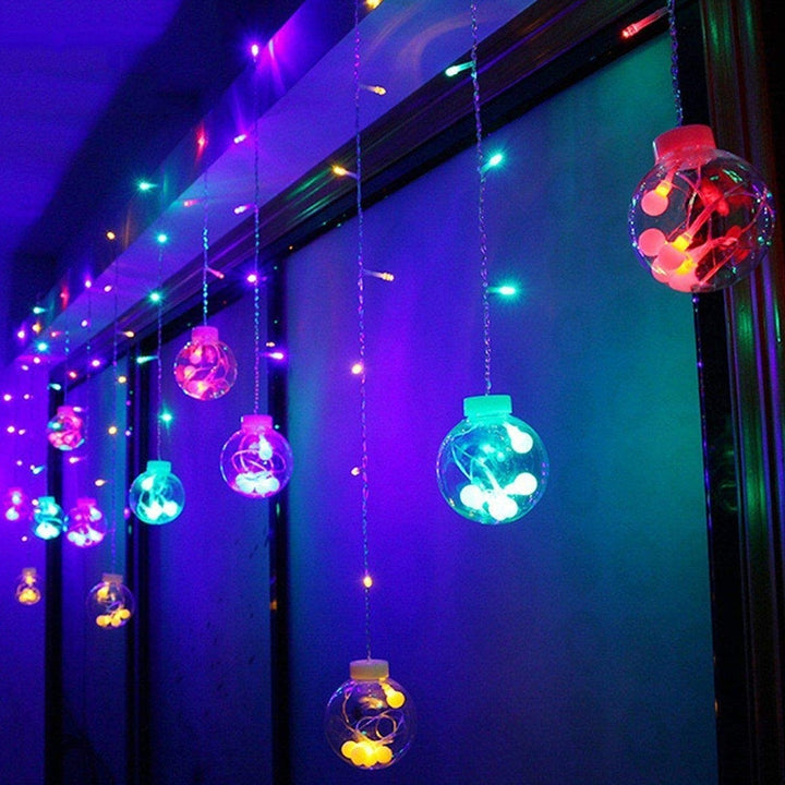 12  Wish Balls Window Curtain String Lights with 8 Flashing Modes Decoration for Home Decoration, Diwali & Wedding LED Christmas Light Indoor and Outdoor Light ,Festival Decoration (Plastic, Multi Color) Your Brand