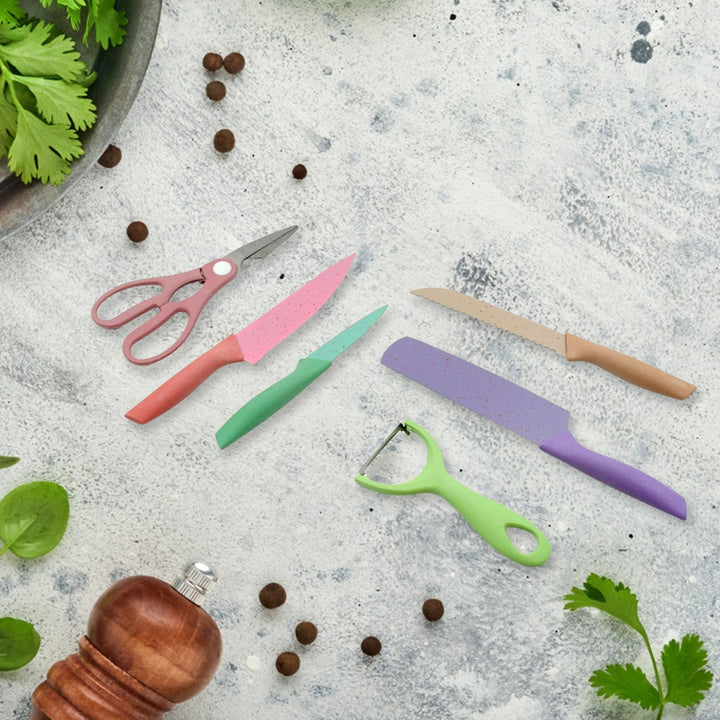 Corrugated 6Pc Kitchen Knife Set Professional Box Knife Set 6 Piece Forged Kitchen Knives with Box. Your Brand