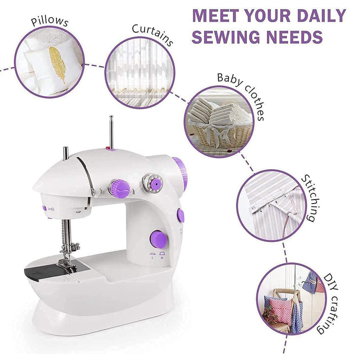 Home Tailoring Sewing Machine With Extension Table Set, Foot Pedal, Adapter Mini Electric Silai Machine, Portable Stitching Machine/Tailoring Machine Your Brand