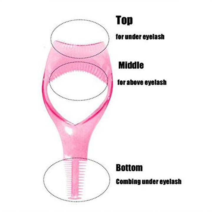 3 in 1 Plastic Makeup Cosmetic Eyelash Tool Lash Mascara Applicator Eyelashes Guide Eyelashes Brush Curler Comb Eye Makeup Tool Female Supply (1 Pc) Your Brand