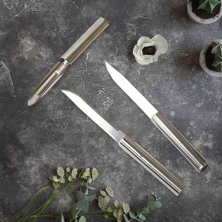 Stainless Steel Multipurpose Sharp Cutting Knife with Non-Slip Handle for Fruit, Meat and Vegetable Chopping (Pack Of 3) Your Brand