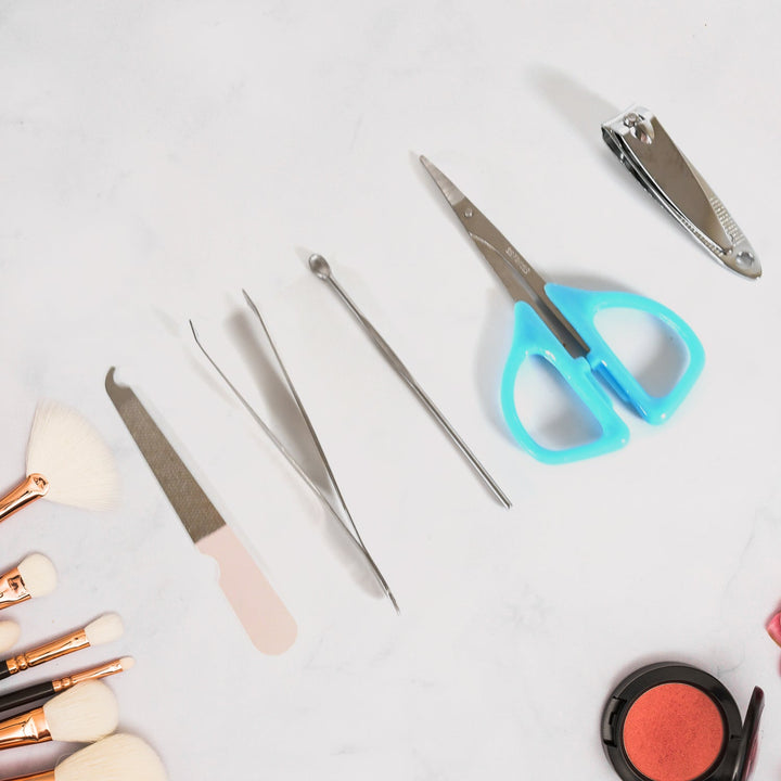 5 IN 1 Stainless Steel Professional Manicure Set, Nail Cutter For Women, Nail Scissors, Luxury Grooming Kit Your Brand