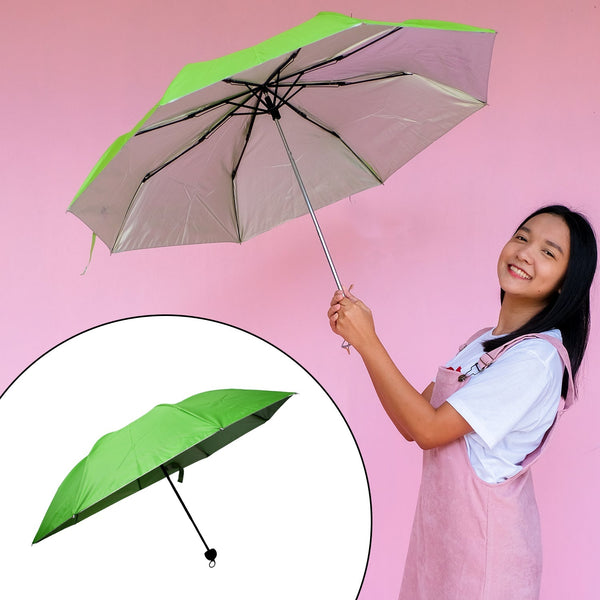 3 Fold Sun Protective Solid Foldable Outdoor Umbrella, Portable Sun, UV Protection Lightweight Rain Umbrella With Umbrella Case For Girls, Women, Men, Boys Your Brand