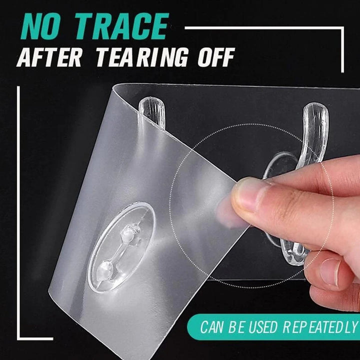 Adhesive Golden &  Transparent Heavy Duty Wall Hook - TezCart