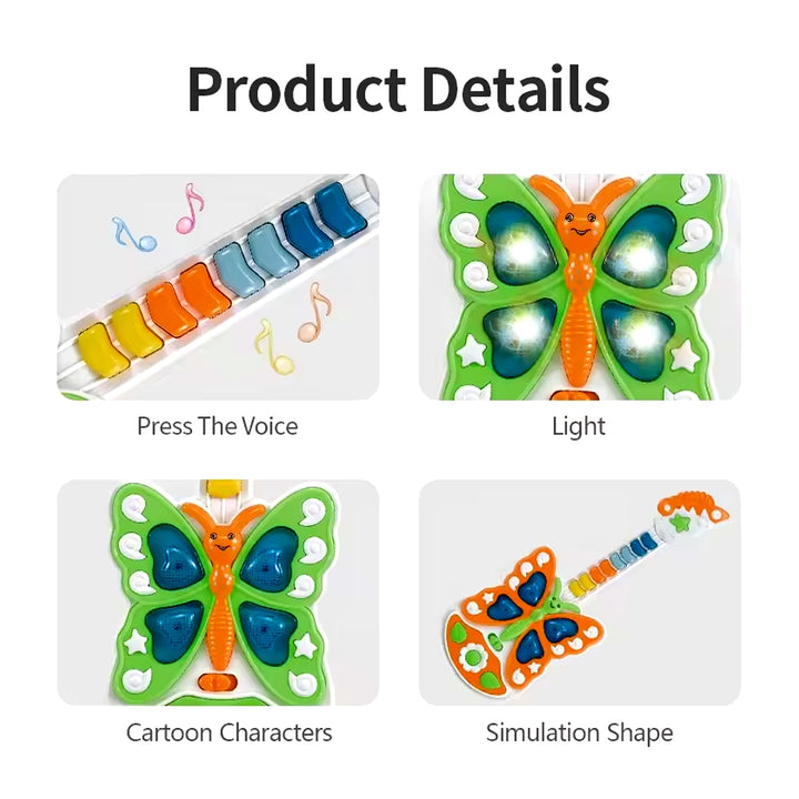 Butterfly Guitar Toy with Light and Music Toy (1 Pc / Battery not included) - TezCart