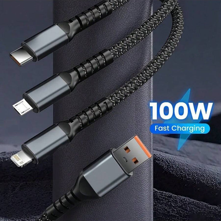 3-in-1 Super Fast Charging Cable 100w - TezCart