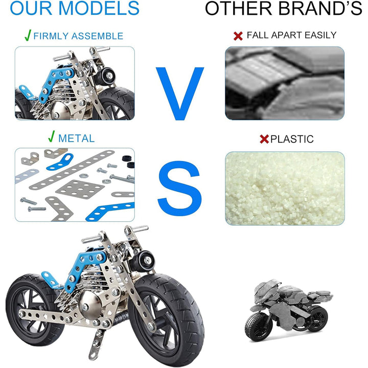 Metal Bike Creative Mechanical Construction Engineering Kit 140 Part of Bike Tool / 1 Set 】 - TezCart