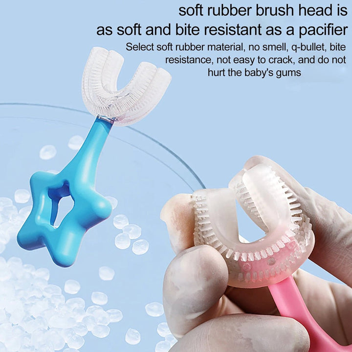 Star / U-Shape Silicone Manual Toothbrush (1 Pc) - TezCart