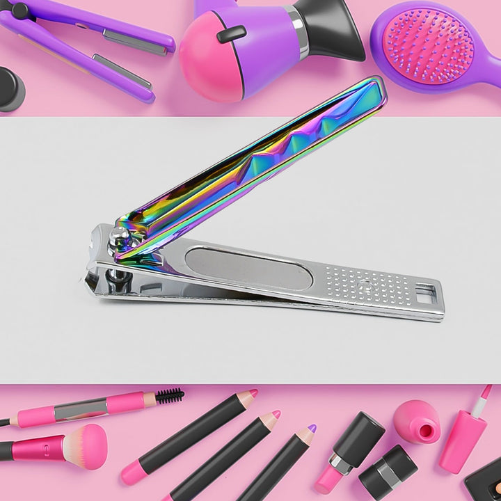 Stainless Steel Folding Portable Large Nail Clippers with Nail File (1 Pc) - TezCart