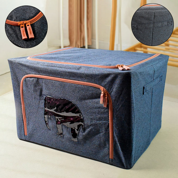 Zippered Closet Storage Box with Lid, With Window (Mix Design & Size / 1 Pc) your brand