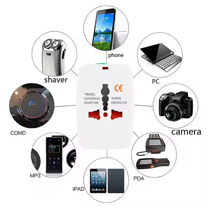 Universal Travel Adapter with Dual USB Charger Ports - International Multipurpose your brand