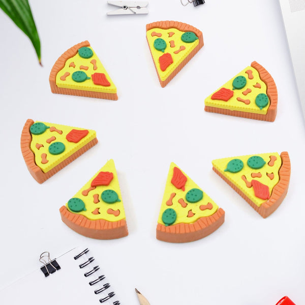 3D Pizza Slices Kids Favourite Food Eraser, Pizza 7 slice eraser for kids Adults fast food lover Stationary Kit Fancy & Stylish Colorful Erasers, for Return Gift, Birthday Party, School Prize Your Brand