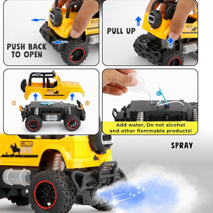 Mist Spray Race Car Toy Off Road Speed Car With Smoke (Water Sprayer Mist With Light) High Strength Climbing Power & Smoke Effect (Color May Vary), Kids Your Brand
