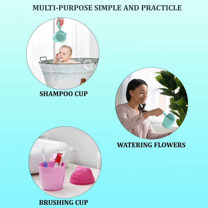 Baby Shampoo Shower Cup Safe Soft Bathing Water Scorpion Baby Bath Tumbler Hair Washing Mug Rainer - TezCart