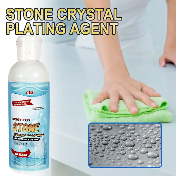 Stone Stain Remover Cleaner, Stone Crystal Plating Agent, Marble Stone Cleaner Polishes, Crystal Plating for Kitchen, Patio, Backyard Marble Cleaner and Polish (75 ML Approx / 1 pc) Your Brand