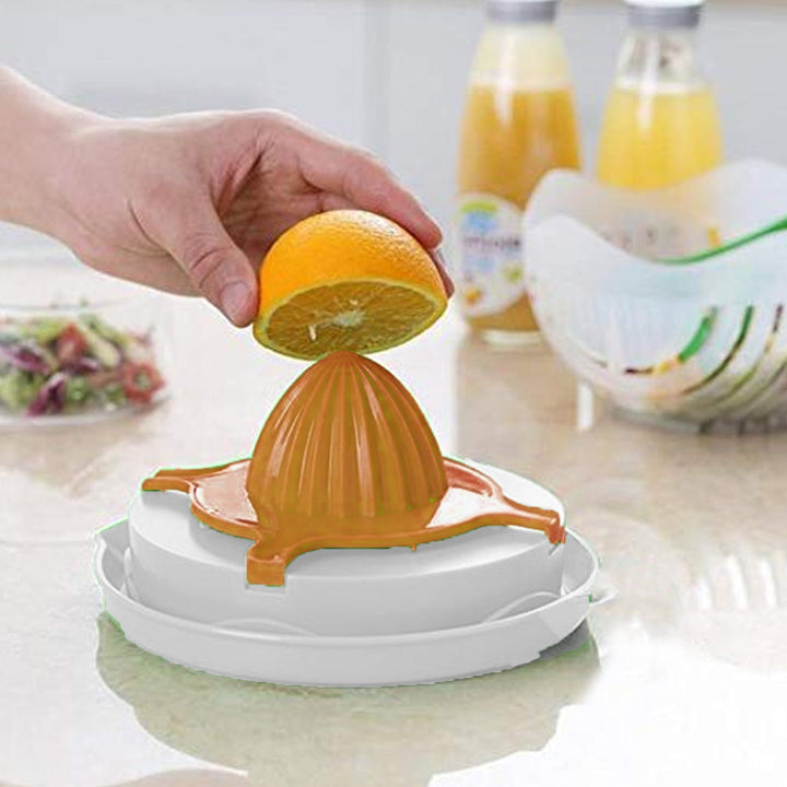 2 In 1 Salad Cutter Bowl with Lemon Squeezer Citrus Juicer (1 Pc) Your Brand