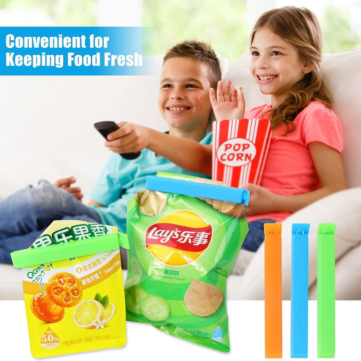 Food, Snack Pouch Bag Clip Sealer for Keeping Food Fresh for Home Kitchen | Plastic Camping Snack Air Tight Seal Bag Clips |Packet Vacuum Sealers Clip| (18 Pc Set) Your Brand