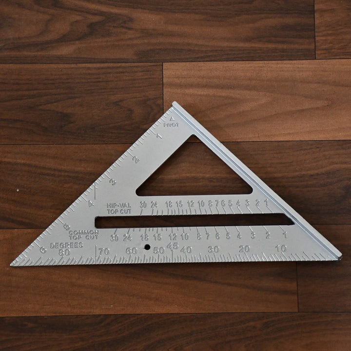 Double Side Scale Triangle Measurement Hand Tool, 45 Degree Triangle Ruler, Home for Industry, Aluminum Alloy Rafter Square 7-Inch Length Your Brand