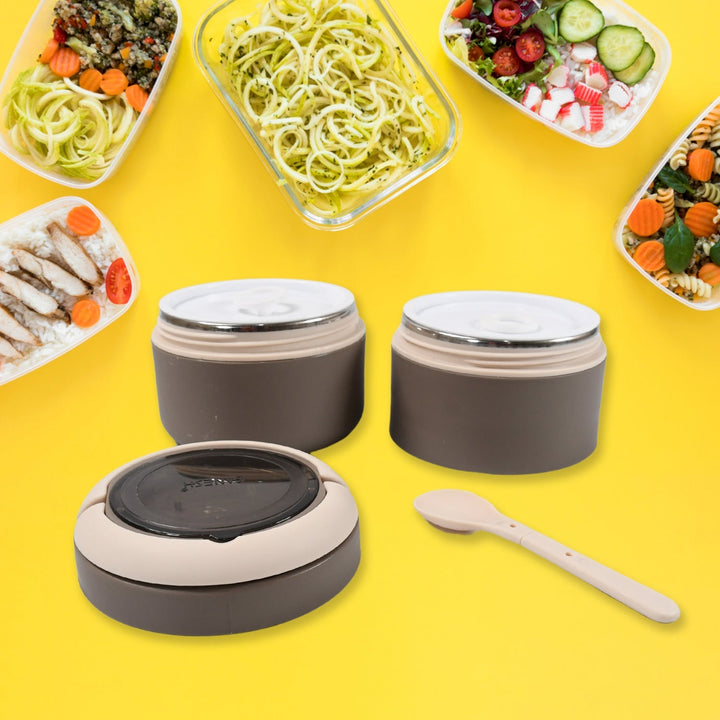 Ganesh Smart Stack 2 Layer Portable Lunch Box Stainless Steel Airtight Leak-Proof Lunch Box for Office, School, Picnic: Color May Vary (2 Layer) Your Brand