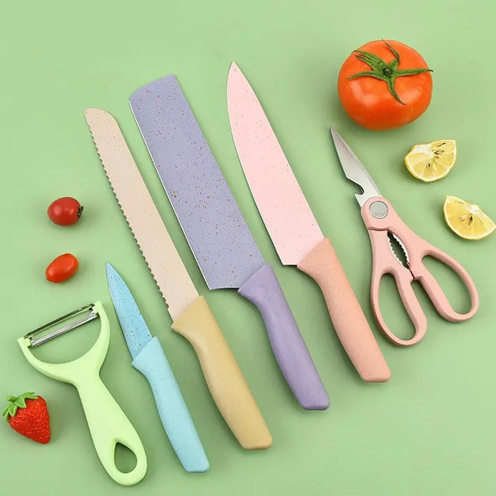 Corrugated 6Pc Kitchen Knife Set Professional Box Knife Set 6 Piece Forged Kitchen Knives with Box. Your Brand
