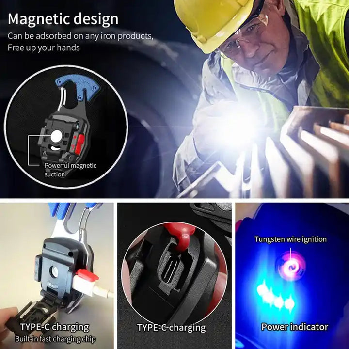 Keychain Led Flashlight Rechargeable Multi Function 6 Lighting Modes Pocket Key Chain Flash Light USB for Outdoor Camping,Walking With Cigarette Lighter Your Brand