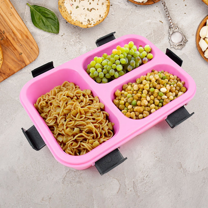 Plastic 3 Compartment Insulated Lunch Box, Lunch Box (1 Pc) Your Brand