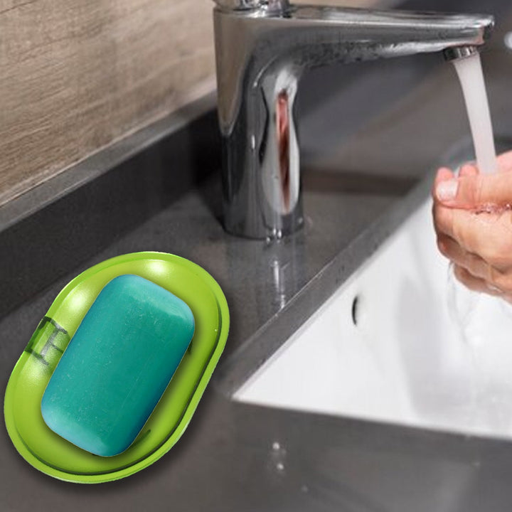 Plastic Soap Dish Holder for Bathroom Shower Wall Mounted Self Adhesive Soap Holder Saver Tray-Plastic Sponge Holder for Kitchen Storage Rack Soap Box, Bathroom Your Brand