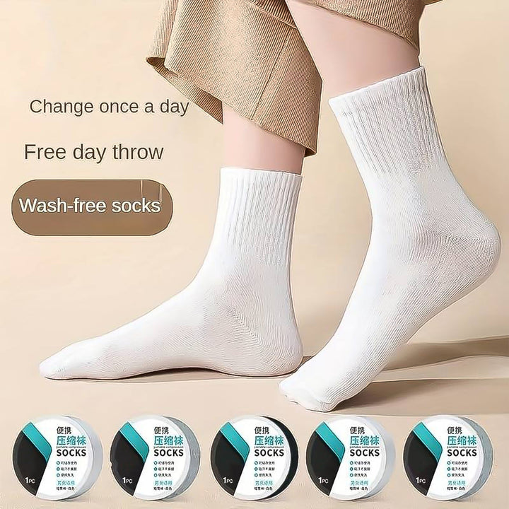 Portable Disposable Socks Outdoor Compression Travel Sock (1 pair) - TezCart