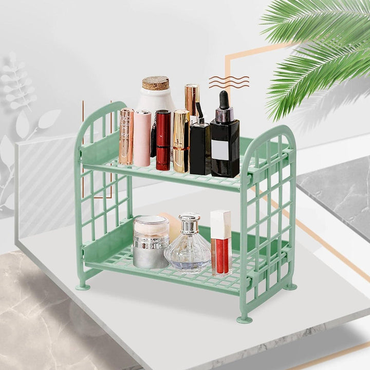 2Layer Foldable Plastic Small Storage Shelf / Rack (1 Pc / Mix Color) Your Brand