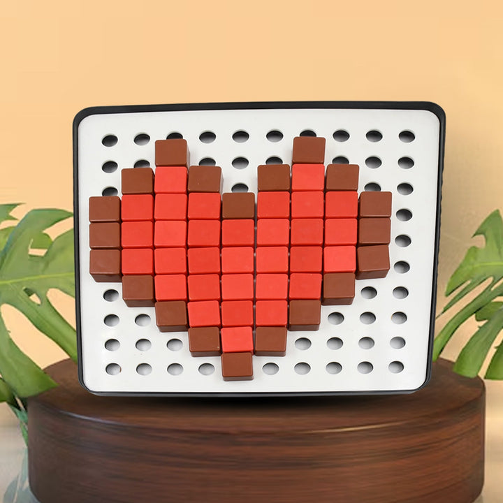 Pixel Cubes Toy for Children Early Education, Pixel Game Educational Board Games Board, Birthday Gift for Kids, Learning Math Toy, Brain Games, Math Puzzle (Approx 180 Cubes With Pixel Board & Book) Your Brand