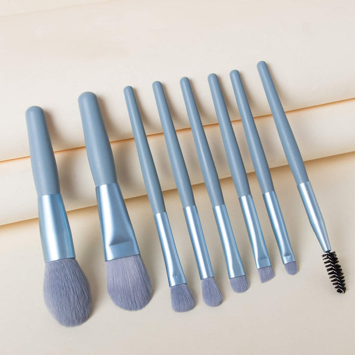 8-Piece Mini Makeup Brush Kit – Portable Premium Synthetic Set with Case (Mix Colors) Your Brand