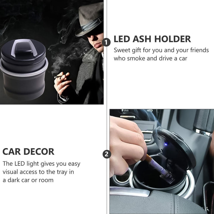 Portable Car Ashtray with Lid and Blue LED Light (1 Pc / With Color Box) your brand