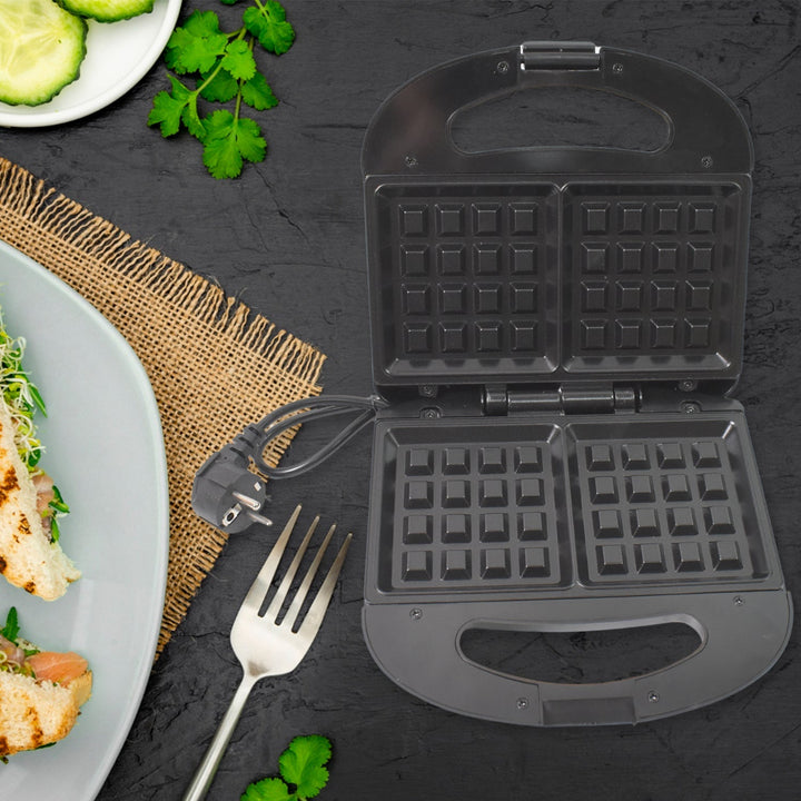 Waffle Maker, Makes 2 Square Shape Waffles| Non-Stick Plates| Easy to Use with Indicator Lights Your Brand
