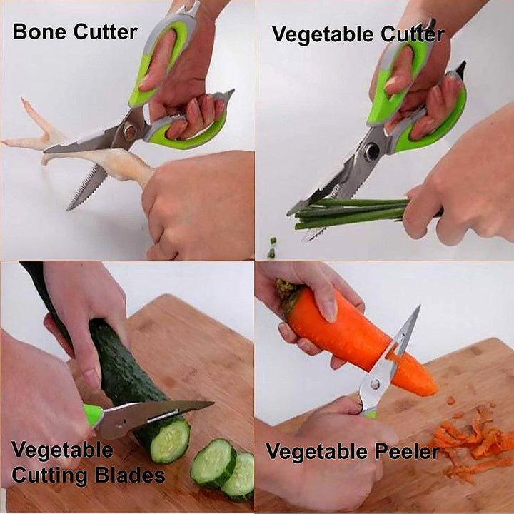 Multi-Purpose Kitchen Shears with Magnetic Holder, Stainless Steel, Red Multifunction Heavy Duty and Kitchen Scissors Your Brand
